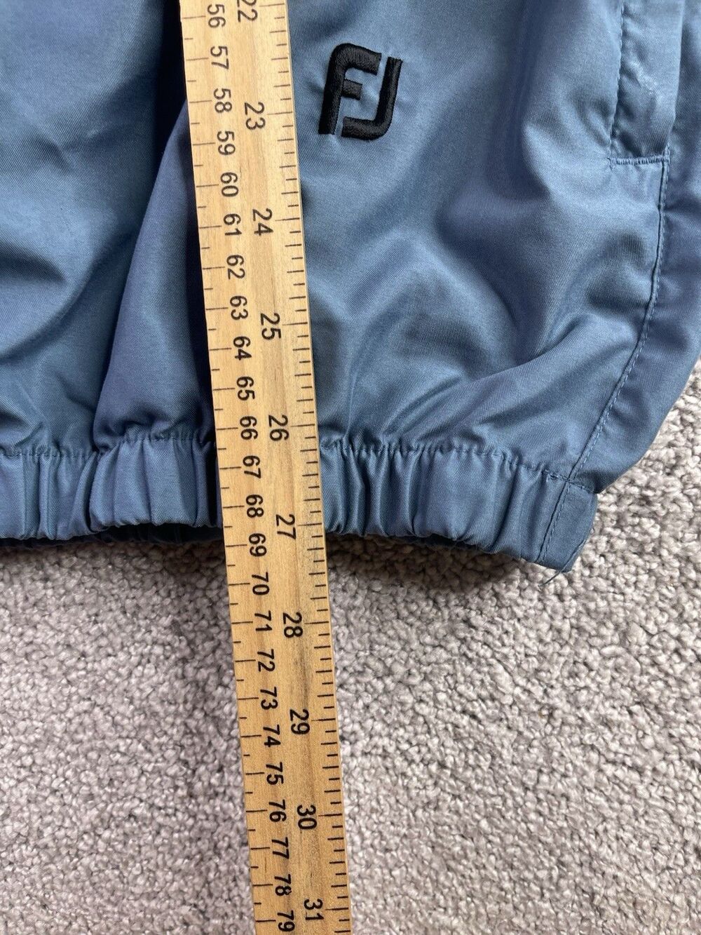 FootJoy FJ Golf Pullover Jacket Mens M Blue V Neck Zip Pocket Windbreaker - Picture 10 of 10